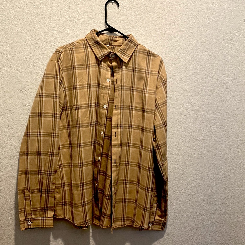 Tan and brown flannel